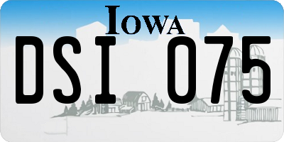 IA license plate DSI075