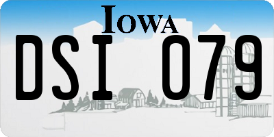 IA license plate DSI079