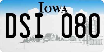 IA license plate DSI080