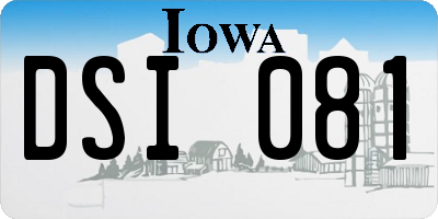 IA license plate DSI081
