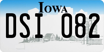 IA license plate DSI082