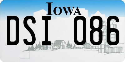 IA license plate DSI086