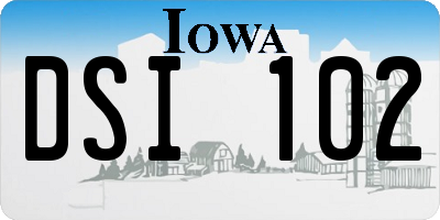 IA license plate DSI102
