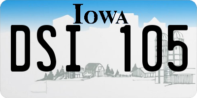 IA license plate DSI105