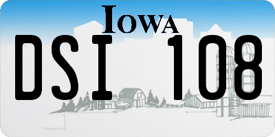 IA license plate DSI108