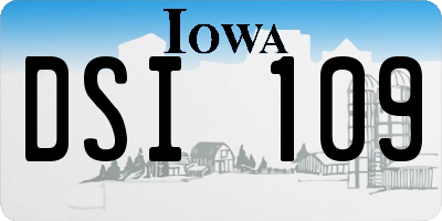 IA license plate DSI109