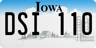 IA license plate DSI110