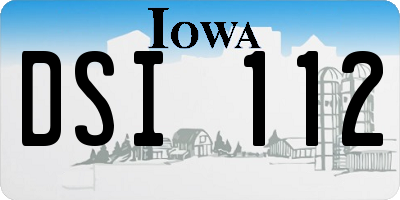 IA license plate DSI112