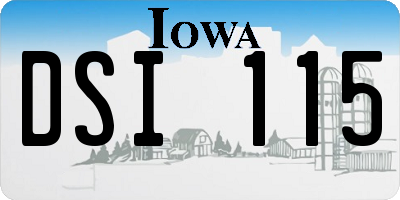 IA license plate DSI115