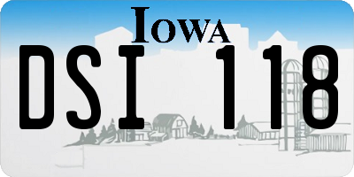 IA license plate DSI118