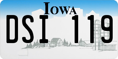 IA license plate DSI119