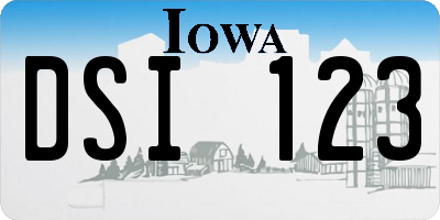 IA license plate DSI123