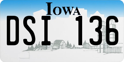 IA license plate DSI136