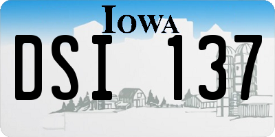 IA license plate DSI137