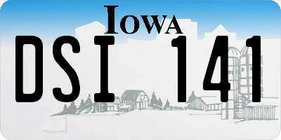 IA license plate DSI141