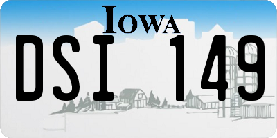 IA license plate DSI149