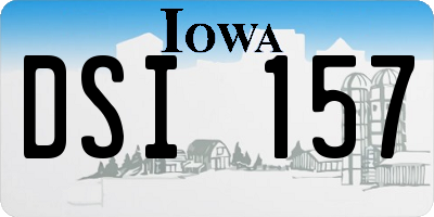 IA license plate DSI157