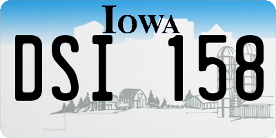 IA license plate DSI158