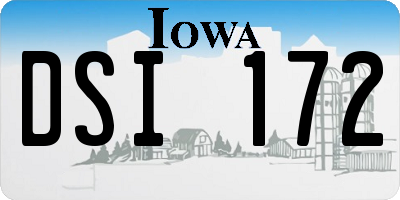 IA license plate DSI172