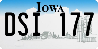 IA license plate DSI177