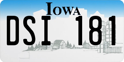IA license plate DSI181