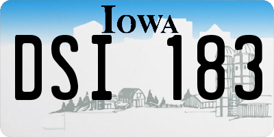 IA license plate DSI183