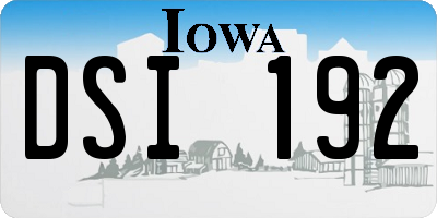 IA license plate DSI192