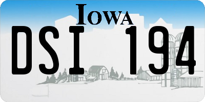 IA license plate DSI194