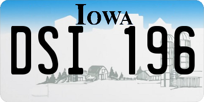 IA license plate DSI196