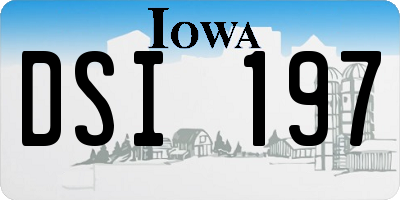 IA license plate DSI197