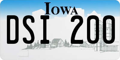 IA license plate DSI200