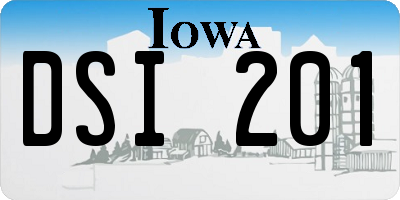 IA license plate DSI201