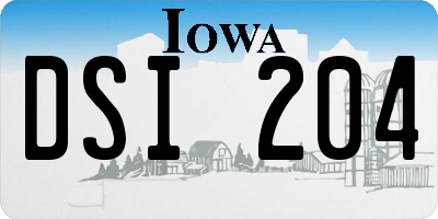 IA license plate DSI204
