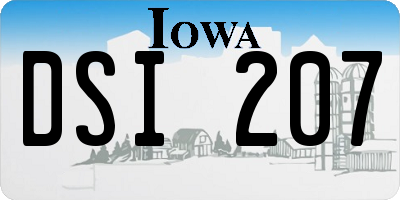 IA license plate DSI207