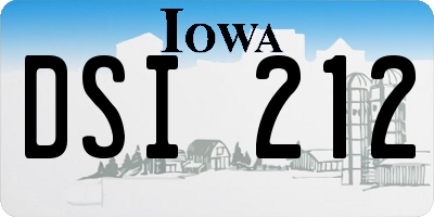 IA license plate DSI212