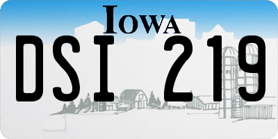 IA license plate DSI219