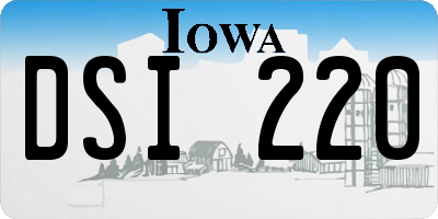 IA license plate DSI220