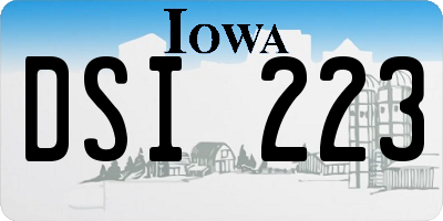 IA license plate DSI223