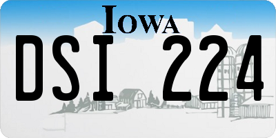IA license plate DSI224