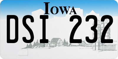 IA license plate DSI232