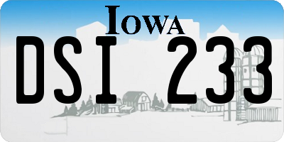 IA license plate DSI233