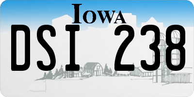 IA license plate DSI238