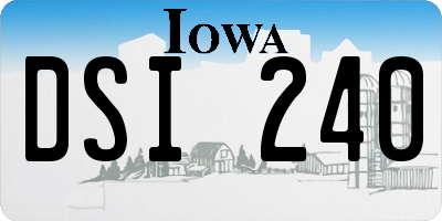 IA license plate DSI240