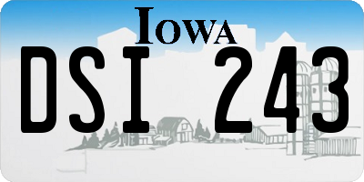 IA license plate DSI243