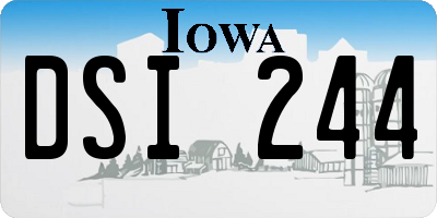IA license plate DSI244