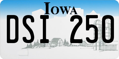IA license plate DSI250
