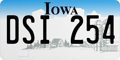 IA license plate DSI254