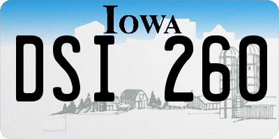 IA license plate DSI260