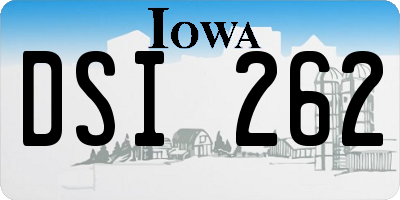 IA license plate DSI262