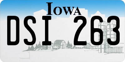 IA license plate DSI263